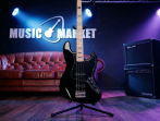 Бас-гитара Harley Benton JB-75MN Black Vintage Series