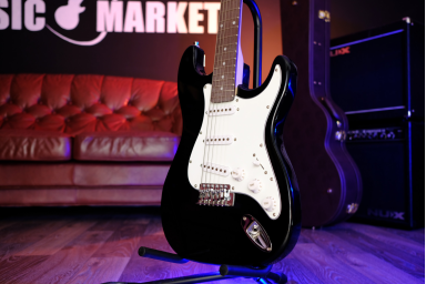 Электрогитара, черная, Prodipe JMFST80MABK ST80MA