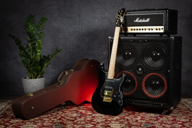 JET JS-400 BK G - электрогитара, Stratocaster, корпус липа, 22 лада, HSS, tremolo, фурнитура золото, цвет BK