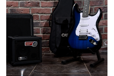 Комплект электрогитары, комбоусилителя, аксессуаров, синий санберст, Sunsmile MEGP-BL