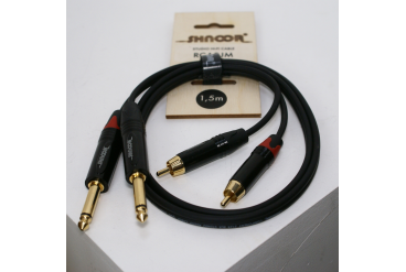 Компонентный кабель 2хRCA - 2хjack, 1,5м, SHNOOR RCA2JM-1,5m