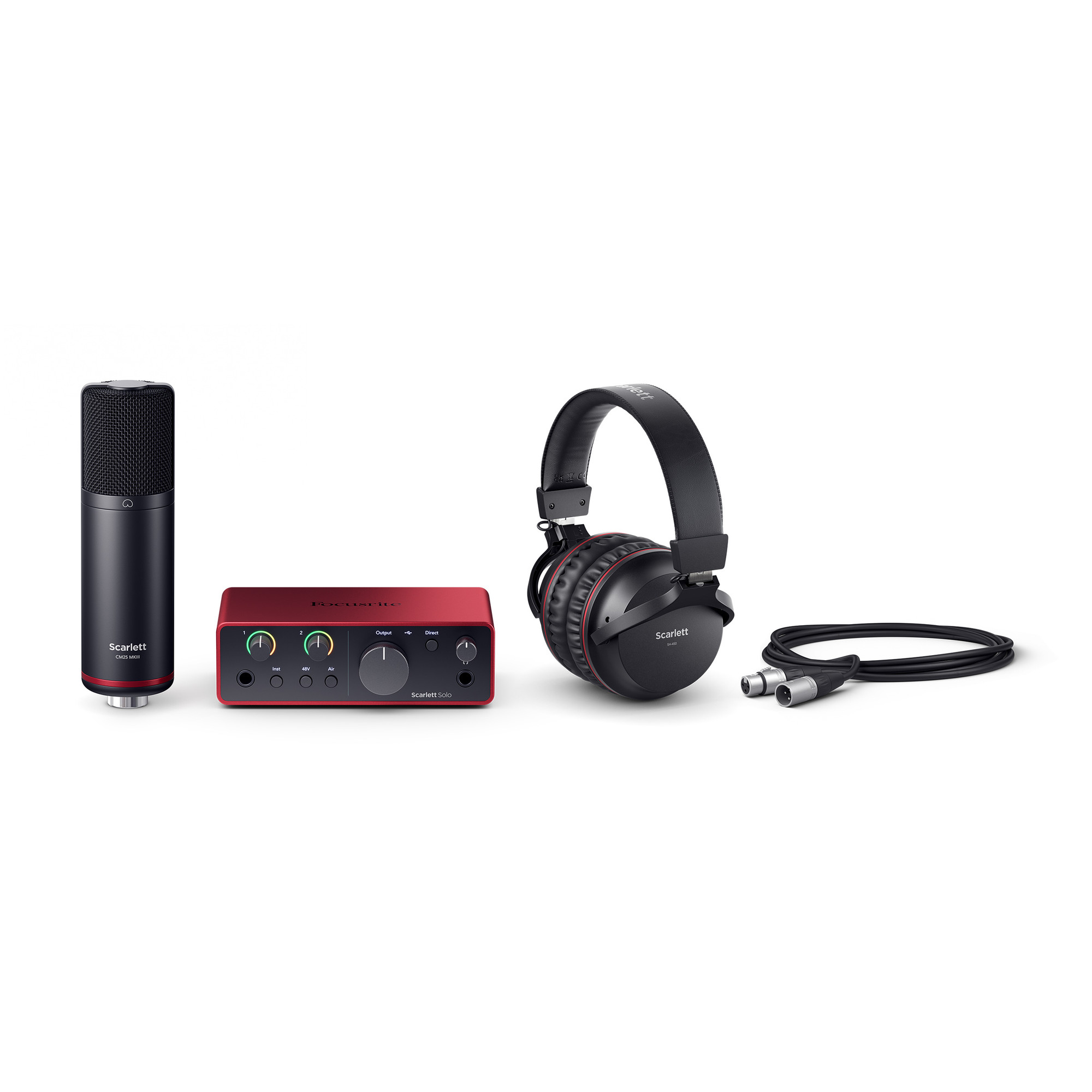 Focusrite Scarlett-Solo-Studio-4th Комплект Аудио интерфейс USB, микрофон, наушники