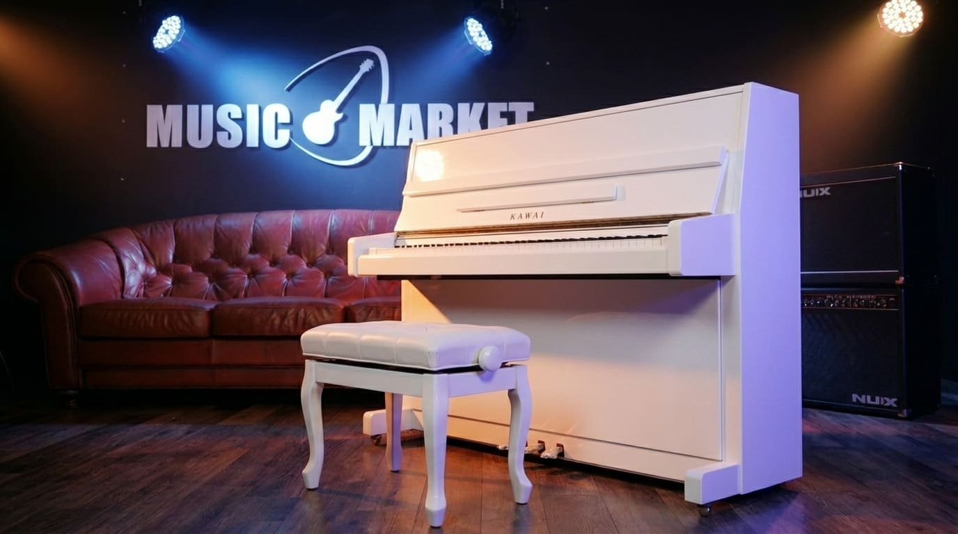 Акустическое пианино Kawai K-15E WH/P - белый полированный