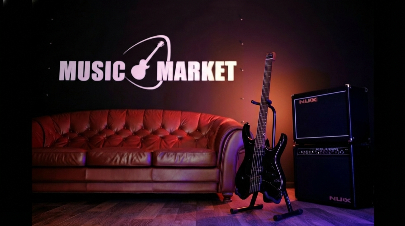 W800-WING-800-PBK Электрогитара безголовая с встроенным процессором, черная, GTRS