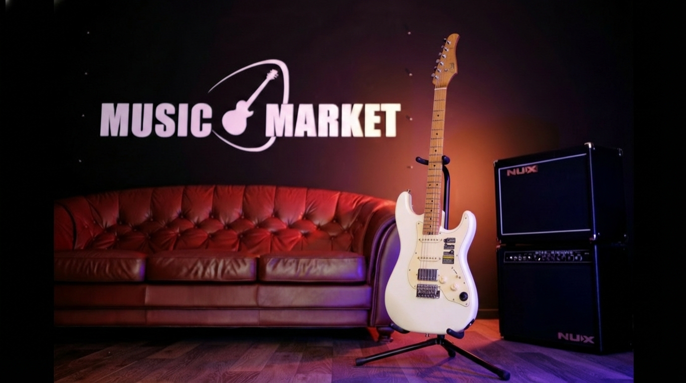 S801-Standard-801-WH Электрогитара с встроенным процессором, белая, GTRS