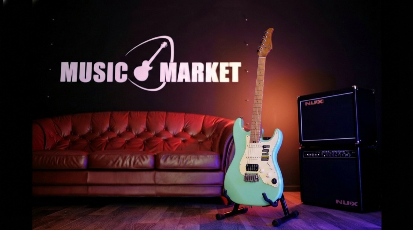 P801-Professional-801-GR Электрогитара с встроенным процессором, зеленая, GTRS