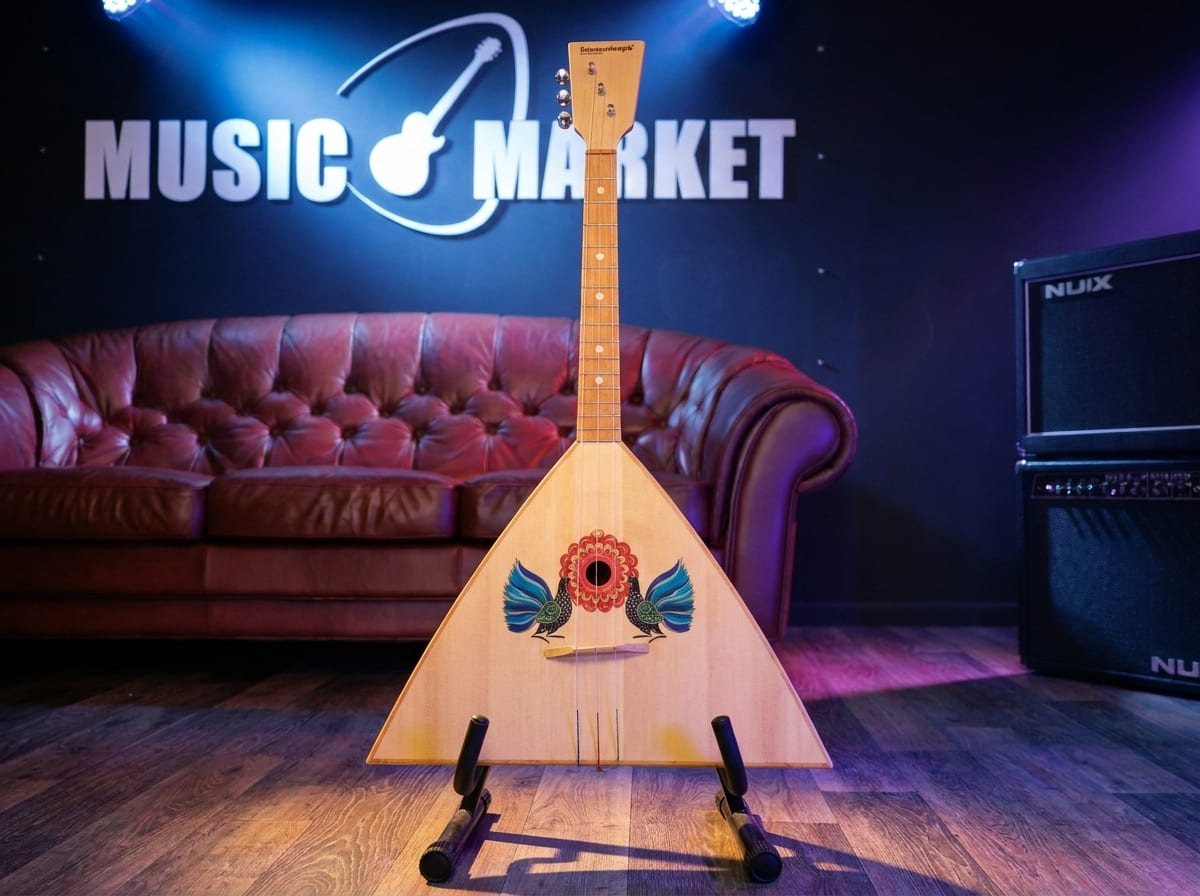 SBF-EB Festival Decor Балалайка трехструнная уменьшенная, птицы, Балалайкеръ