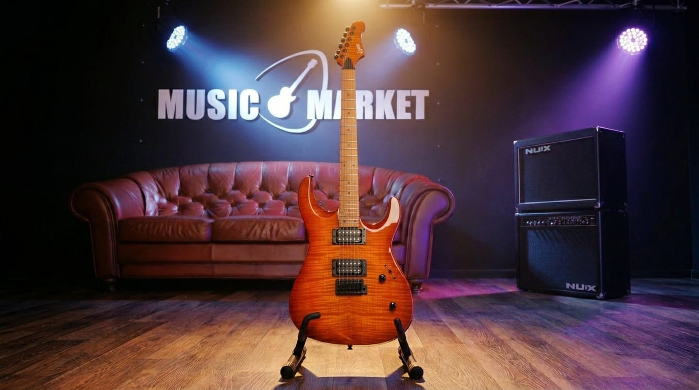 S-G37-HB Электрогитара, желтая, Luxars